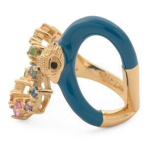 KURT GEIGER LONDON Rainbow Stones Cocktail Ring (Made in Thailand)